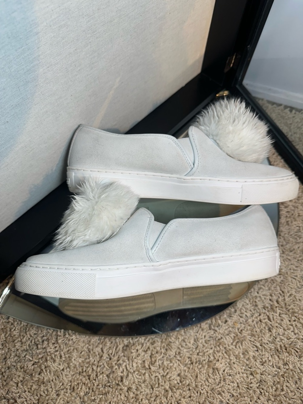 Katy Perry Owl Slip-On S suede Sneakers 7.5 white novelty - Picture 3 of 12